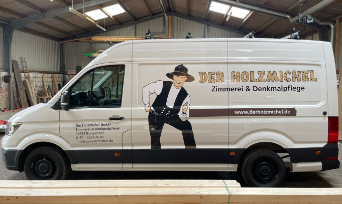 Fahrzeugbeschriftung für ,,Der Holzmichel"