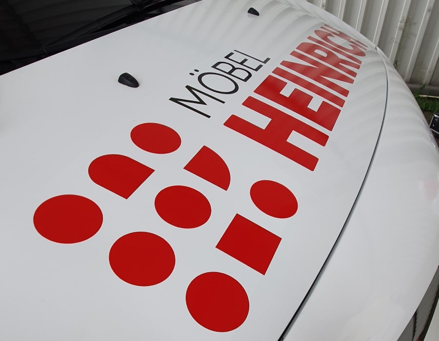 Möbel Heinrich Logo und Bildmarke Foliendruck